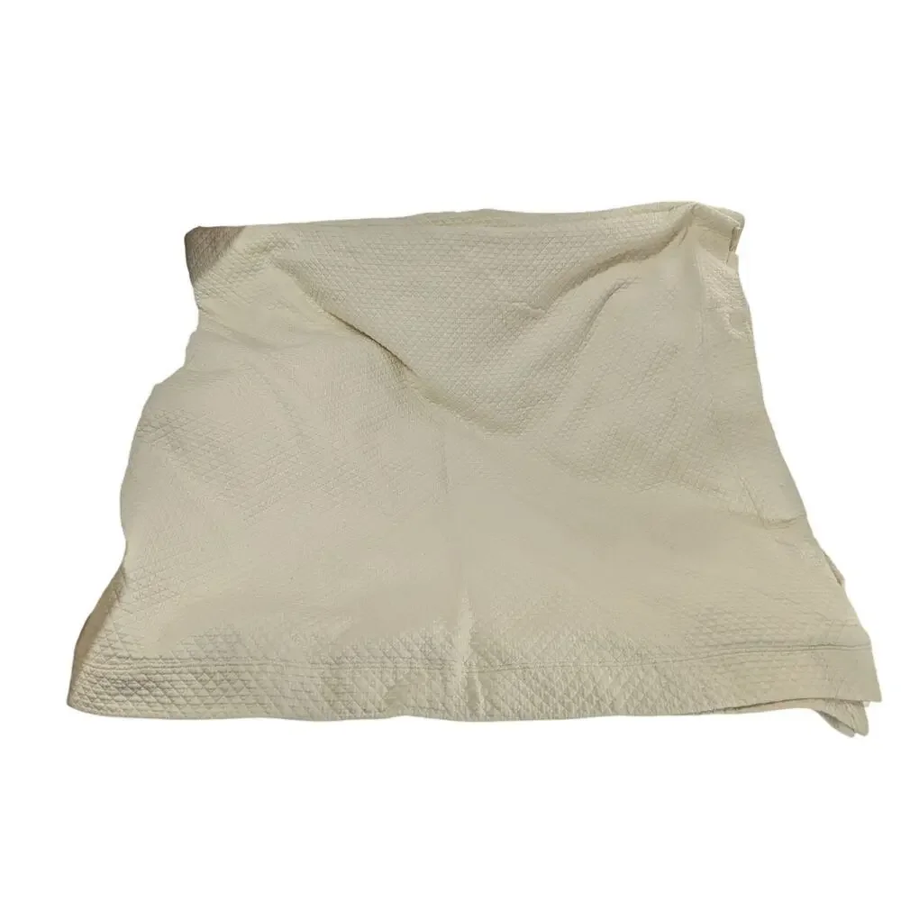 WEST POINT STEVENS! SET! SUPERB CREAM MINI WAFFLED DUVET COVER & BEDSKIRT! FL/QN